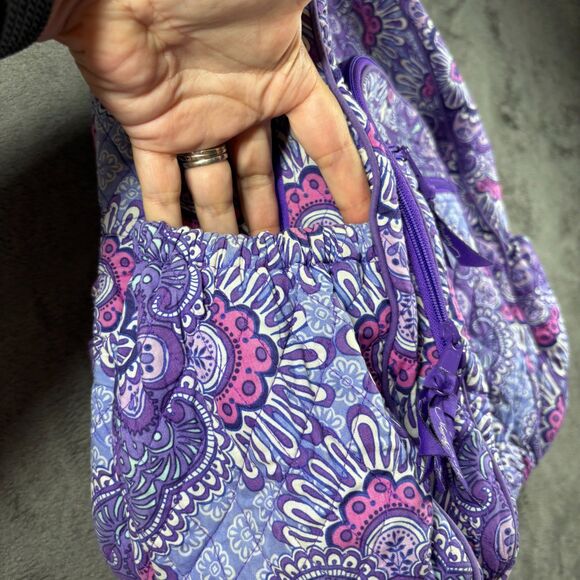 Vera Bradley Campus Tech Backpack Purple Tapestry Bag Bookbag Retired Full Size - Picture 3 of 11
